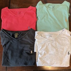 4 Ralph Lauren V Necks Size XL